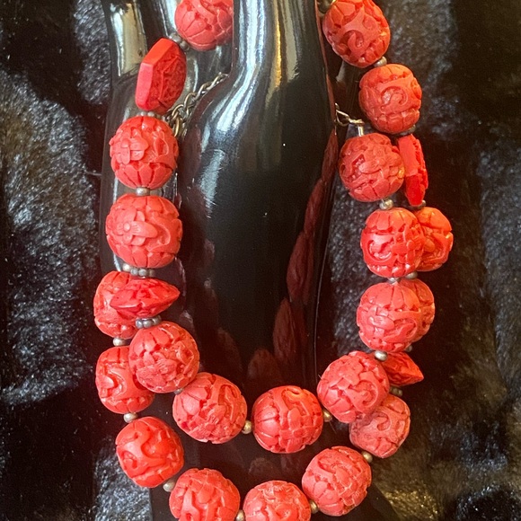 Amy Kahn Russel Jewelry - Sterling Amy Kahn Russel Cinnabar Beaded Necklace